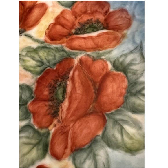 RARE! Vtg Set Charming Floral Snack Plates 4 Colors. Heart-achingly Sweet! 9.5" - Picture 3 of 16